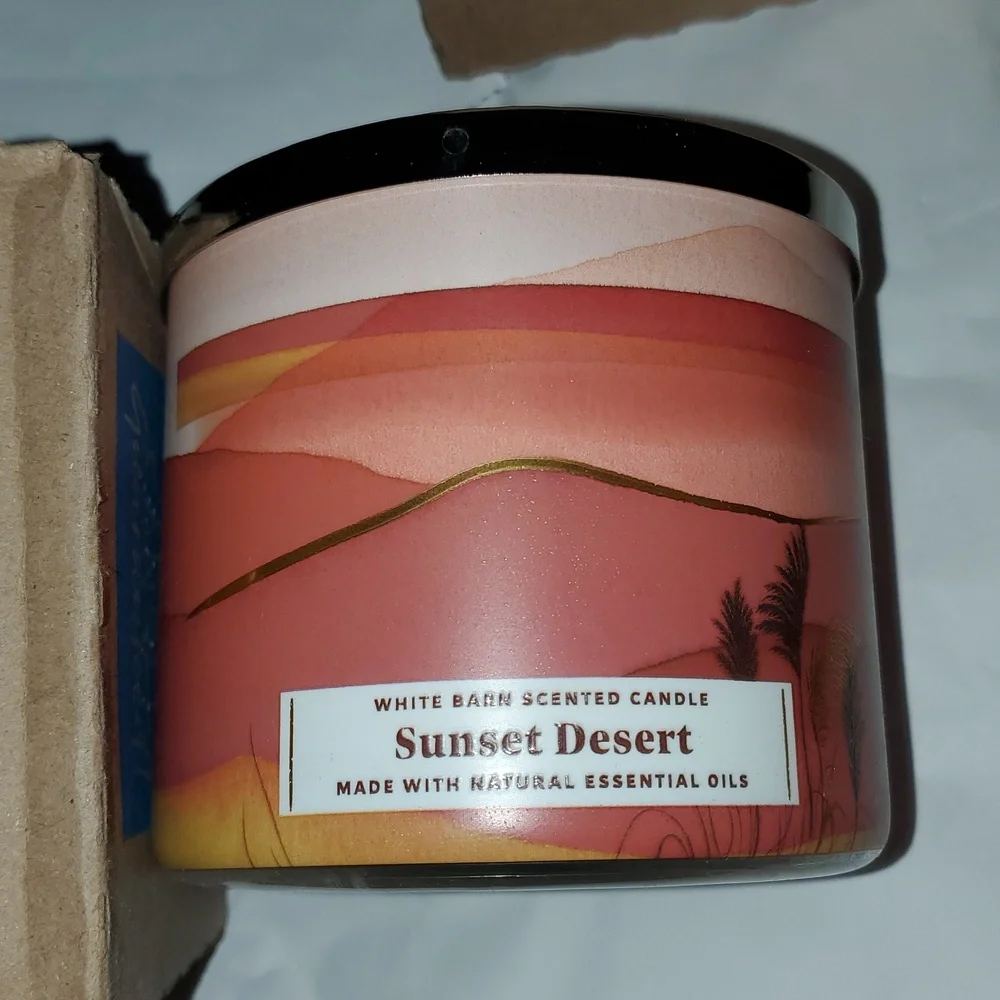 2 X Bath & Body Works White Barn Sunset Desert 3 Wick Candle Candles - Picture 11 of 12
